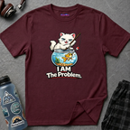 "I AM The Problem" Cat with Goldfish T-Shirt