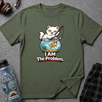 "I AM The Problem" Cat with Goldfish T-Shirt
