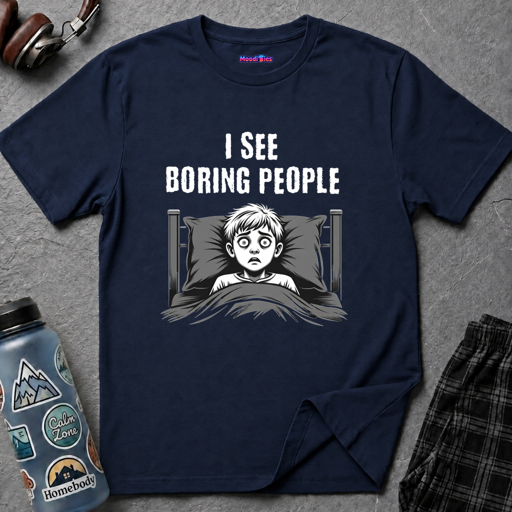 "I See Boring People" Spooked Boy T-Shirt