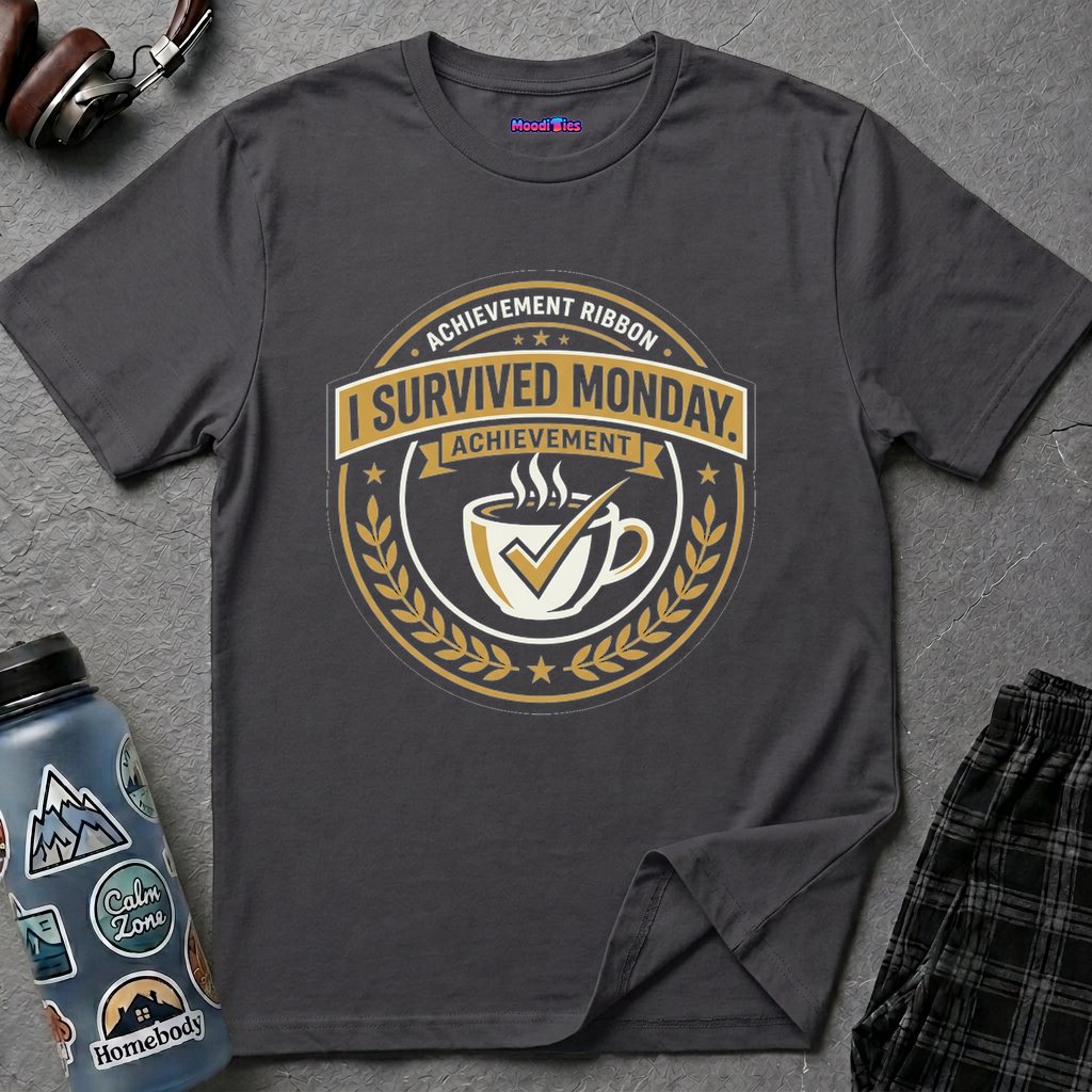 "I Survived Monday" Achievement Ribbon T-Shirt