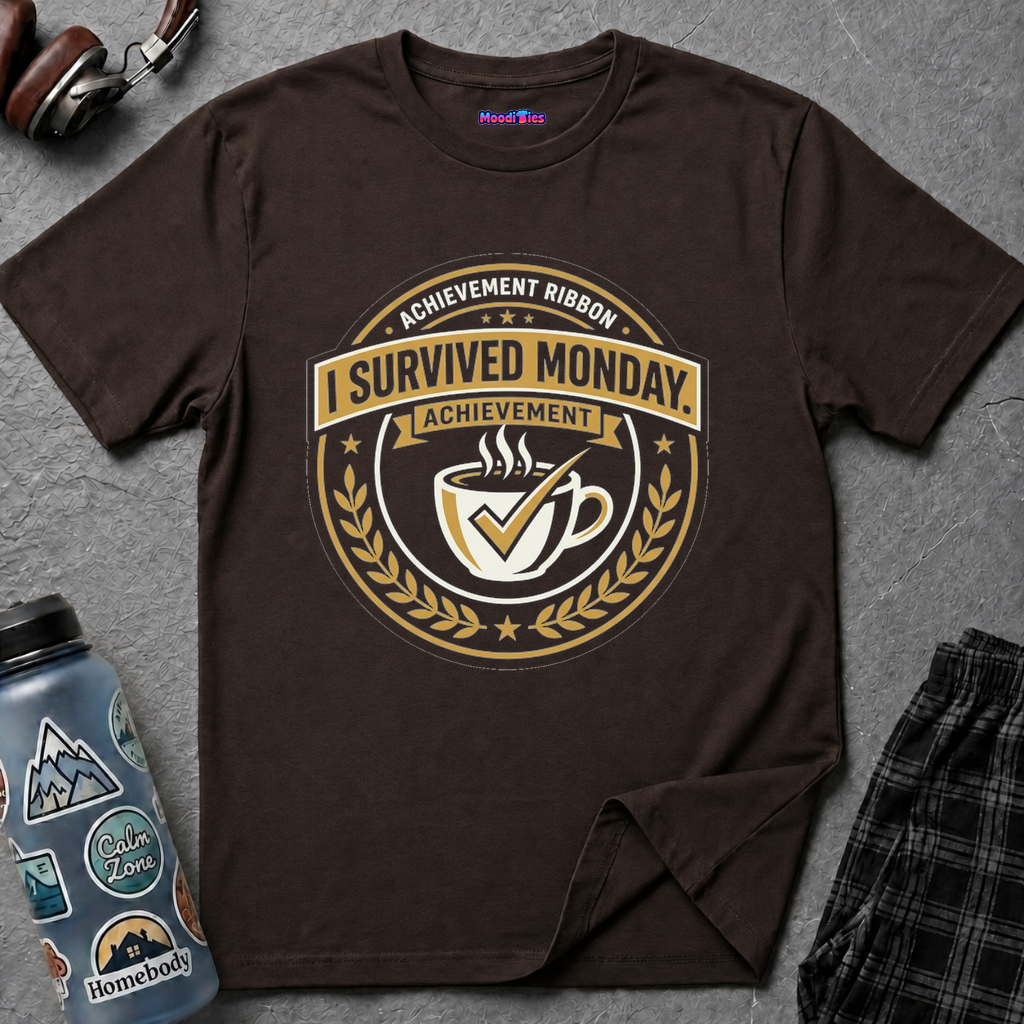 "I Survived Monday" Achievement Ribbon T-Shirt