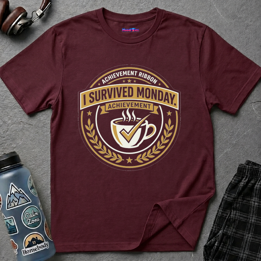 "I Survived Monday" Achievement Ribbon T-Shirt