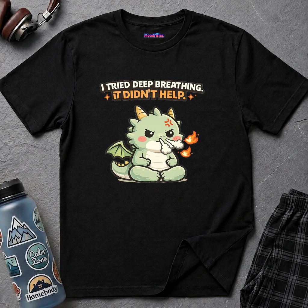 "I Tried Deep Breathing" Snorting Baby Dragon T‑Shirt