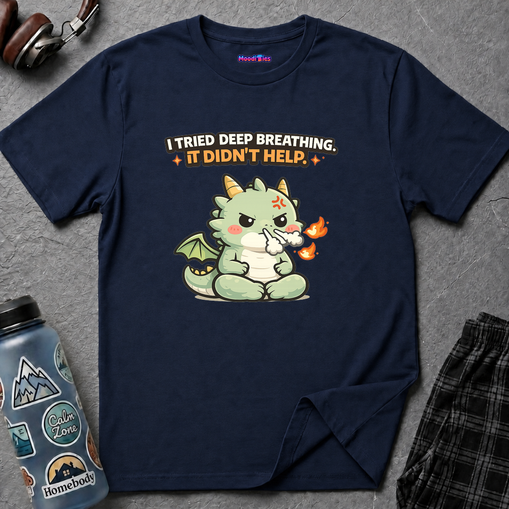"I Tried Deep Breathing" Snorting Baby Dragon T‑Shirt