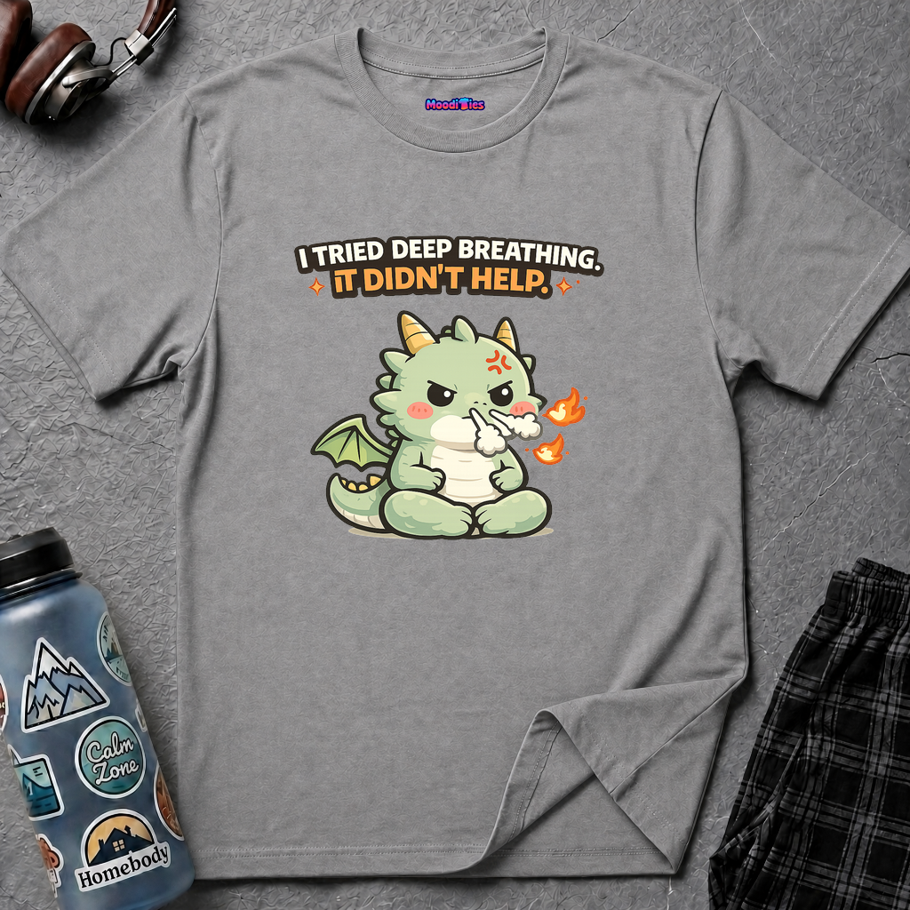 "I Tried Deep Breathing" Snorting Baby Dragon T‑Shirt