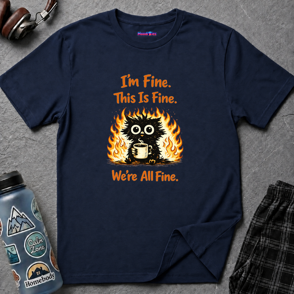 "I'm Fine This Is Fine We're All Fine" Fried Owl T-Shirt