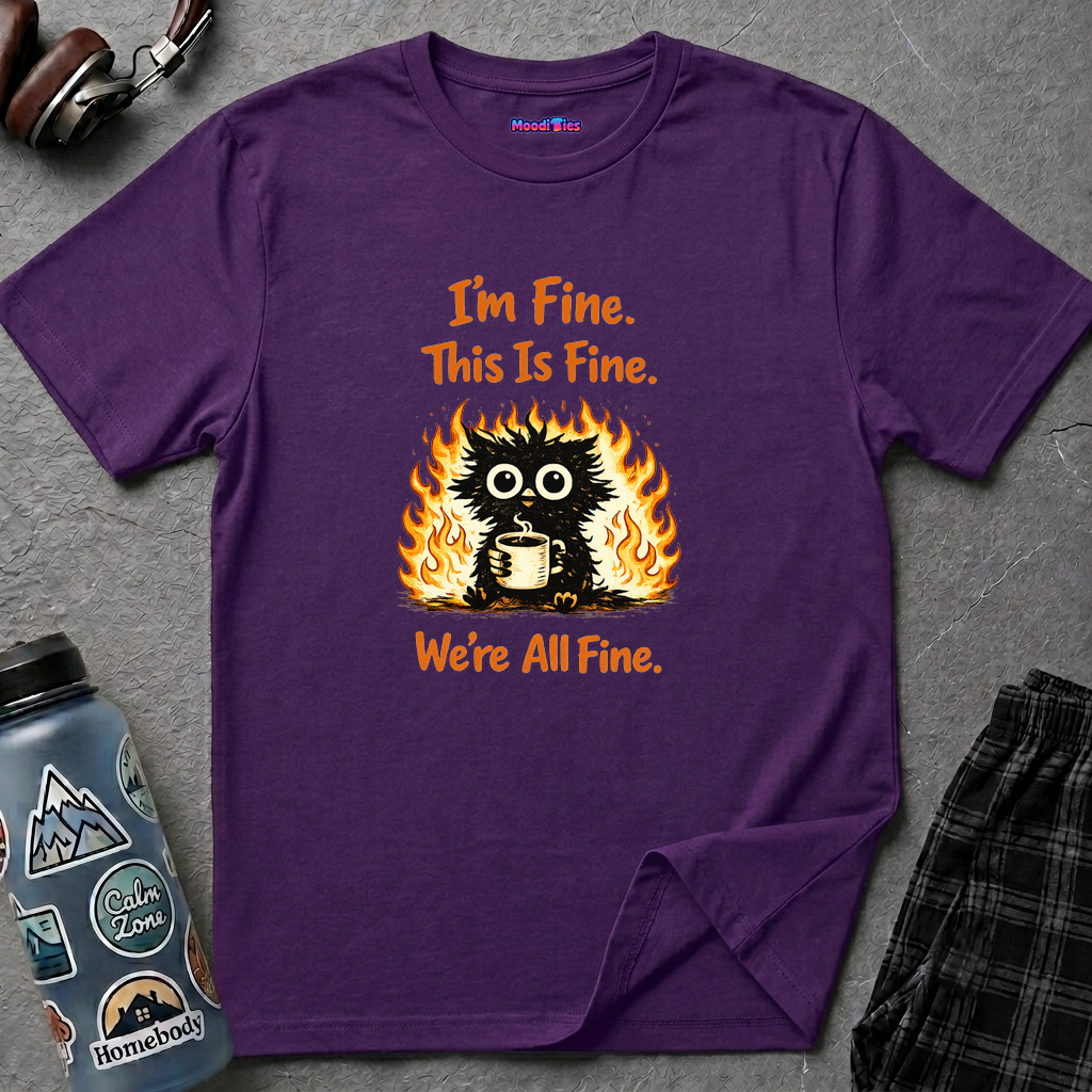 "I'm Fine This Is Fine We're All Fine" Fried Owl T-Shirt