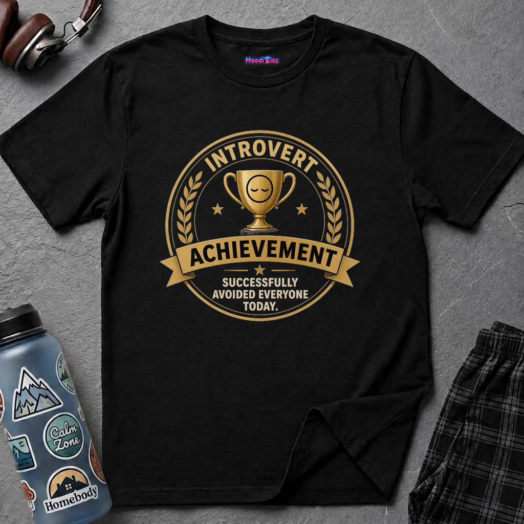 "Introvert Achievement: Successfully Avoided Everyone Today" T-Shirt