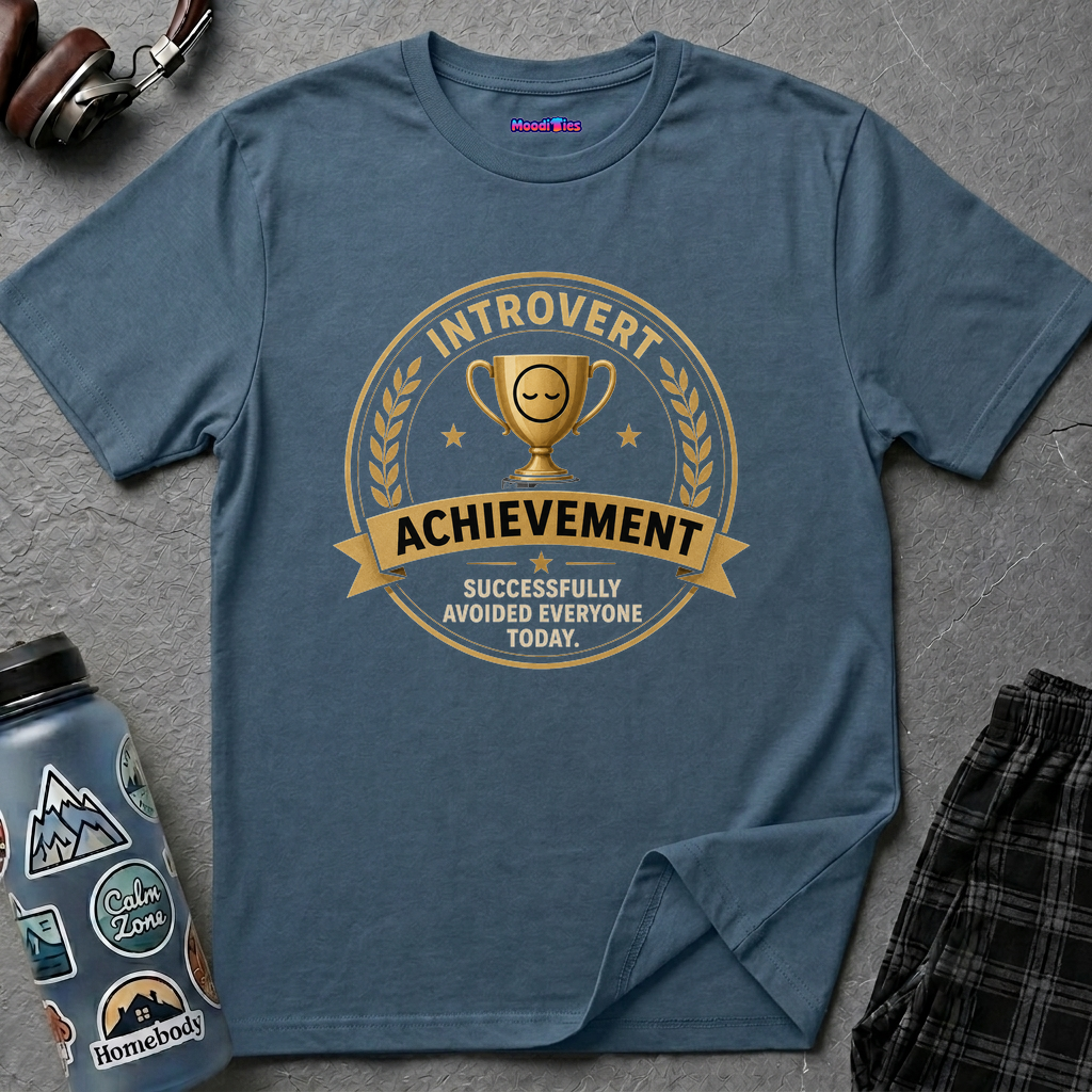 "Introvert Achievement: Successfully Avoided Everyone Today" T-Shirt