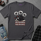 "My Anxiety Has Anxiety" Cute Anxiety Cat T-Shirt