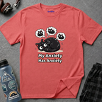 "My Anxiety Has Anxiety" Cute Anxiety Cat T-Shirt