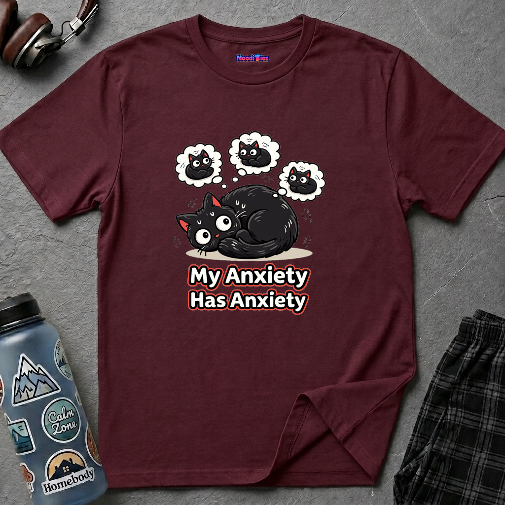 "My Anxiety Has Anxiety" Cute Anxiety Cat T-Shirt