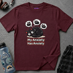 "My Anxiety Has Anxiety" Cute Anxiety Cat T-Shirt