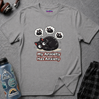"My Anxiety Has Anxiety" Cute Anxiety Cat T-Shirt
