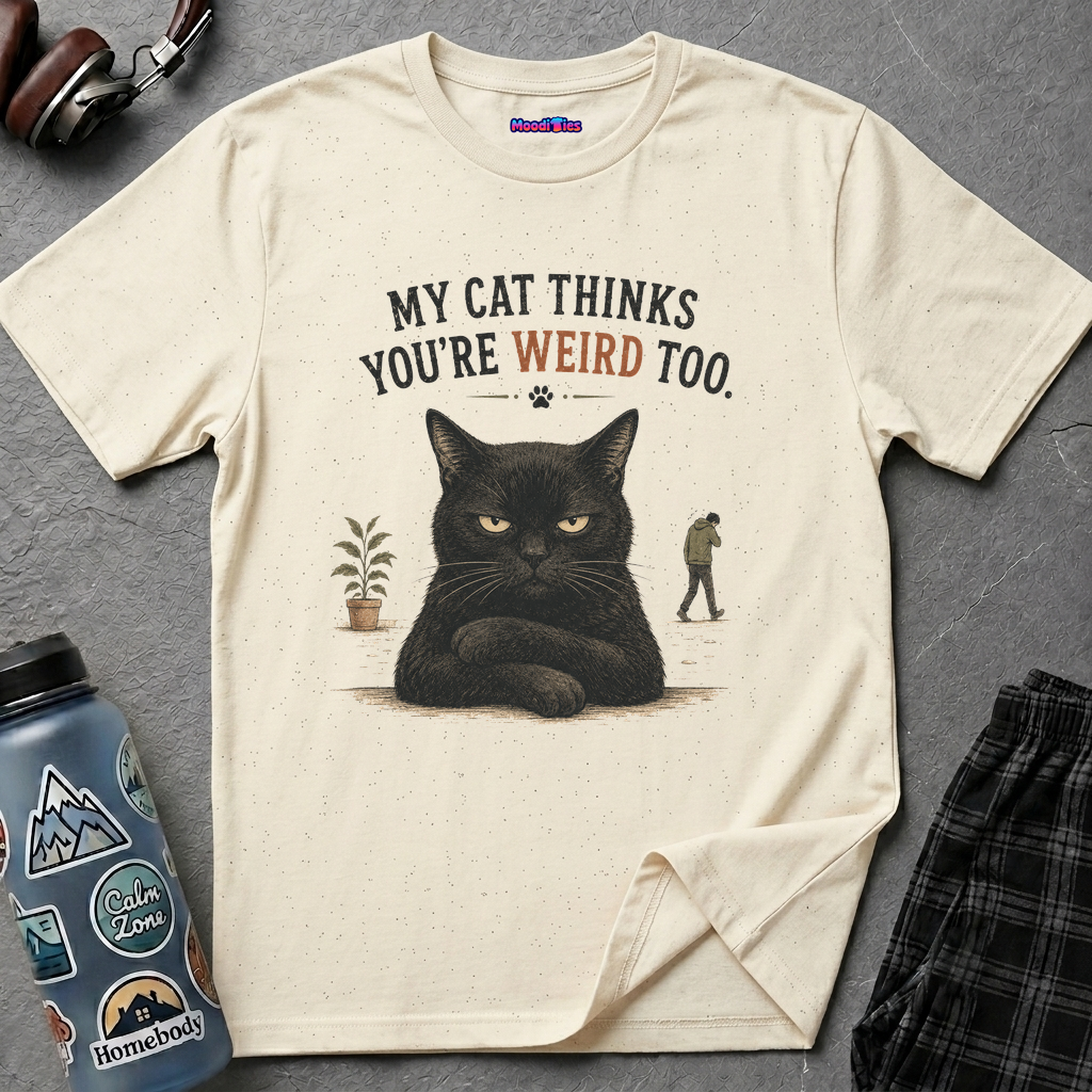 "My Cat Thinks You're Weird Too." Grumpy Cat T-Shirt