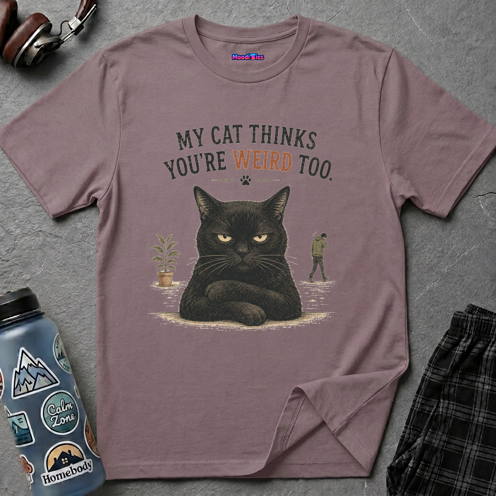 "My Cat Thinks You're Weird Too." Grumpy Cat T-Shirt