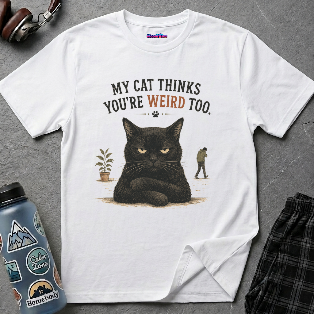 "My Cat Thinks You're Weird Too." Grumpy Cat T-Shirt