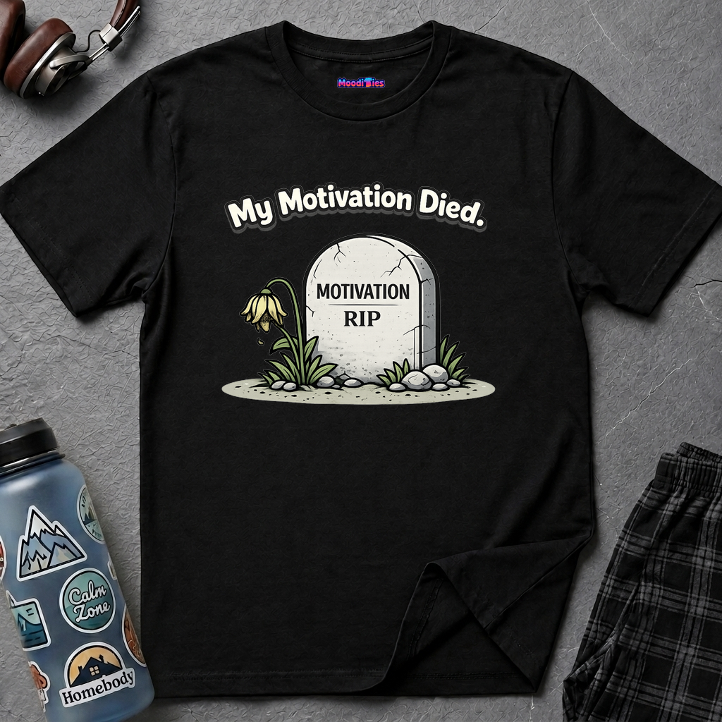 "My Motivation Died" Tombstone T-Shirt