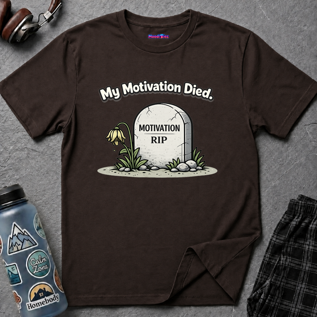 "My Motivation Died" Tombstone T-Shirt