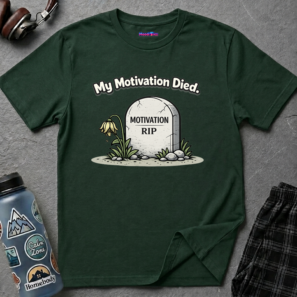 "My Motivation Died" Tombstone T-Shirt