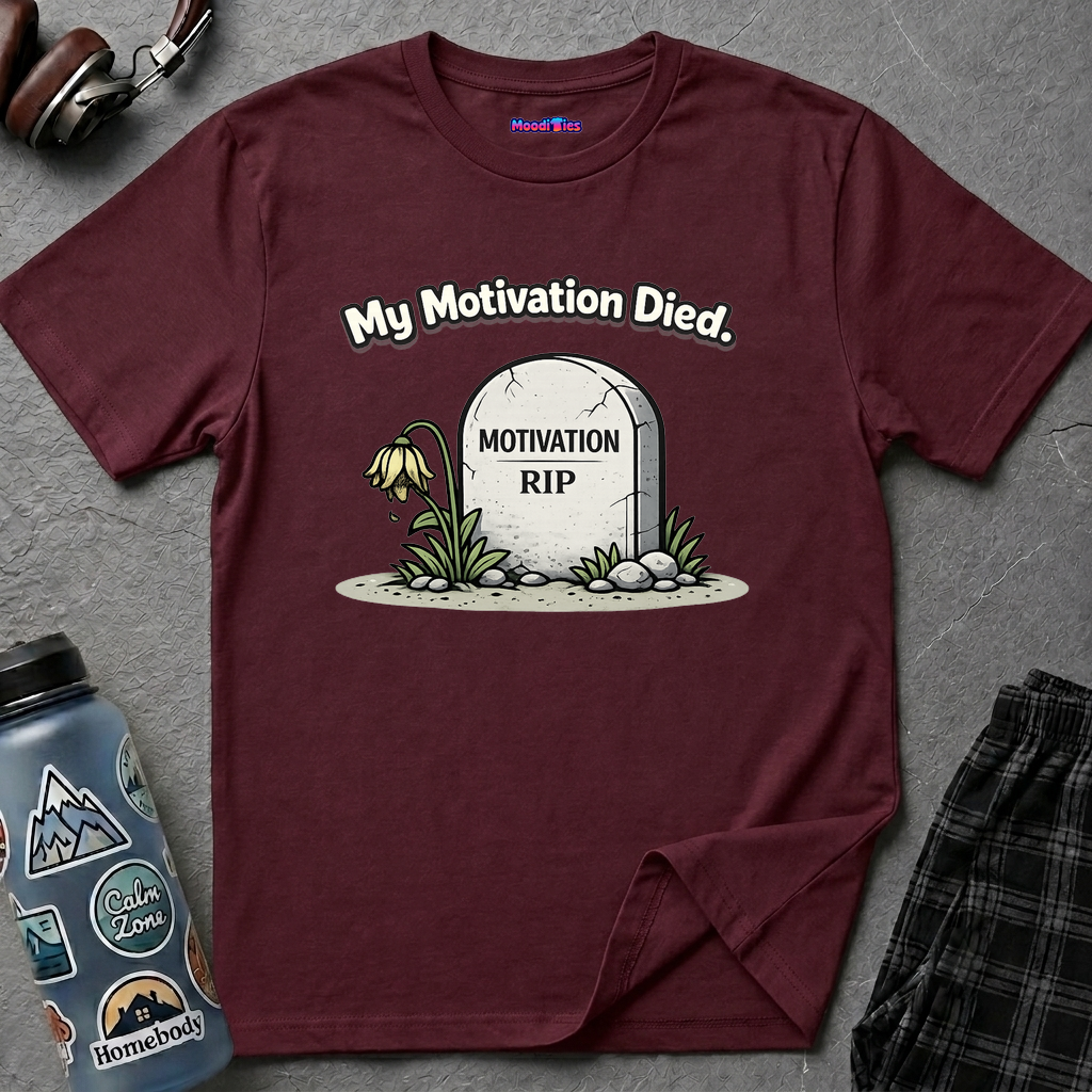 "My Motivation Died" Tombstone T-Shirt