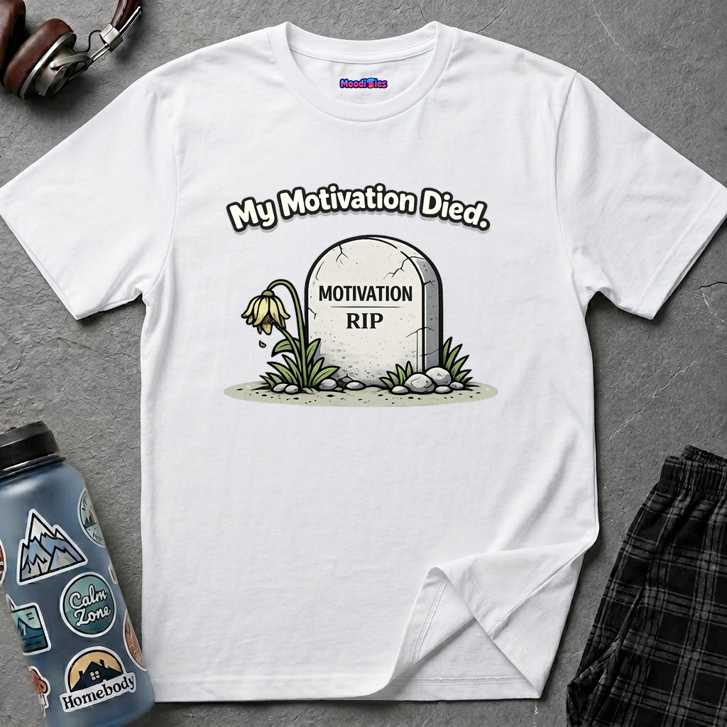 "My Motivation Died" Tombstone T-Shirt