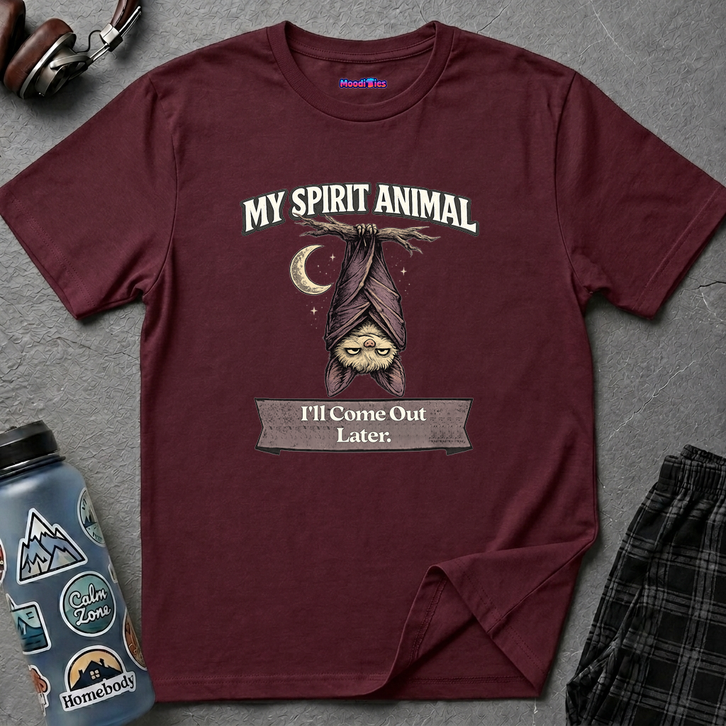 "My Spirit Animal: Bat (I'll Come Out Later)" T-Shirt