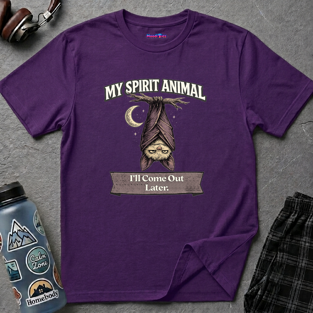"My Spirit Animal: Bat (I'll Come Out Later)" T-Shirt