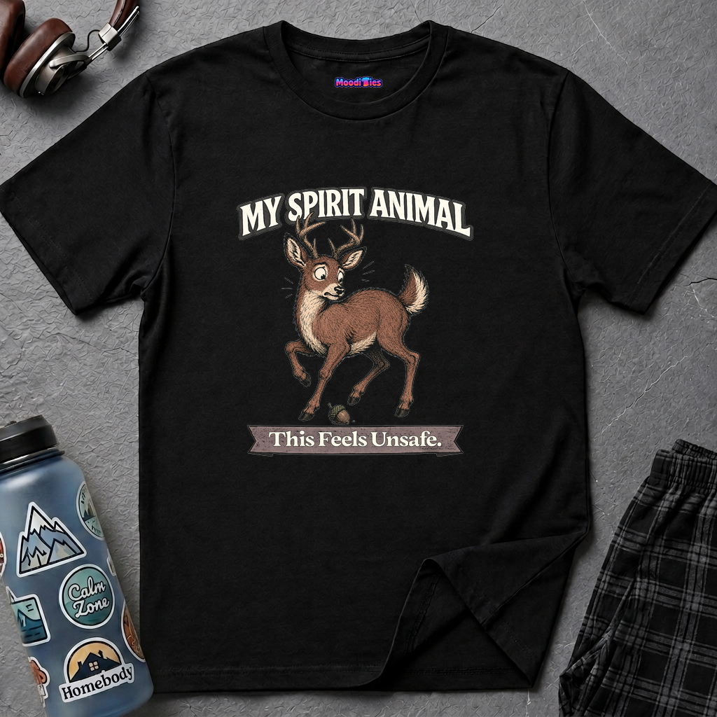 "My Spirit Animal: Deer (This Feels Unsafe)" T-Shirt
