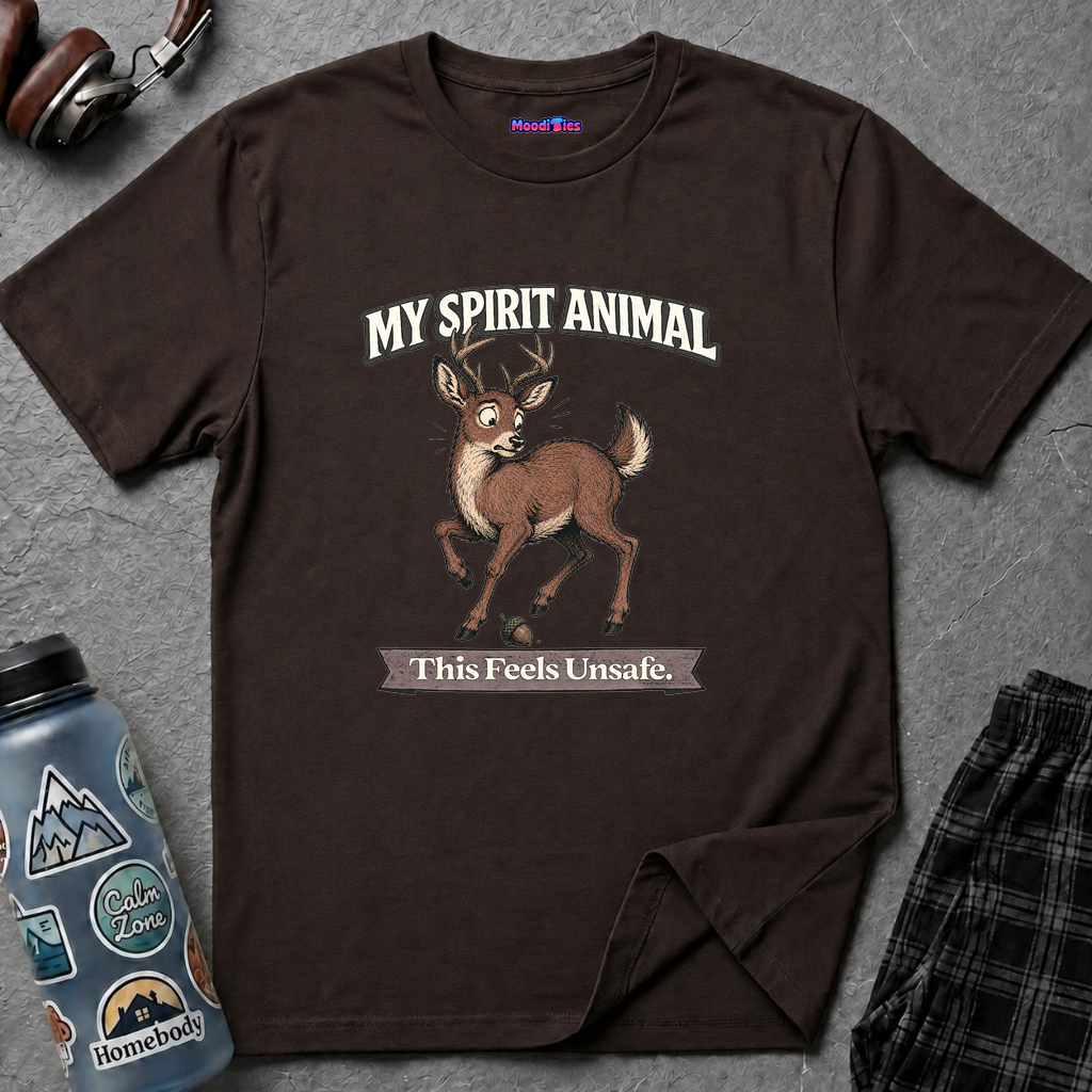 "My Spirit Animal: Deer (This Feels Unsafe)" T-Shirt