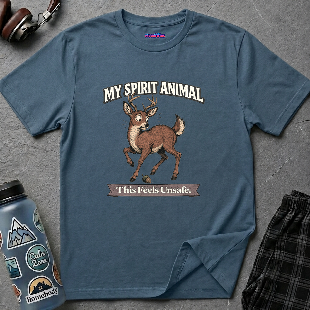 "My Spirit Animal: Deer (This Feels Unsafe)" T-Shirt