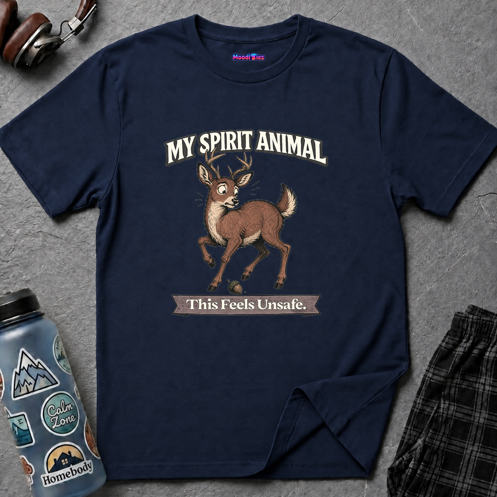 "My Spirit Animal: Deer (This Feels Unsafe)" T-Shirt