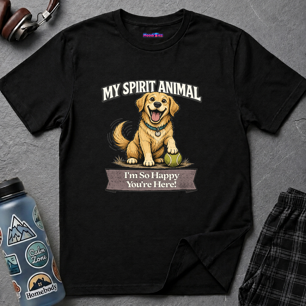 "My Spirit Animal: Dog (I'm So Happy You're Here)" T-Shirt