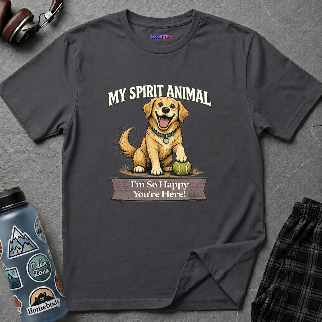 "My Spirit Animal: Dog (I'm So Happy You're Here)" T-Shirt
