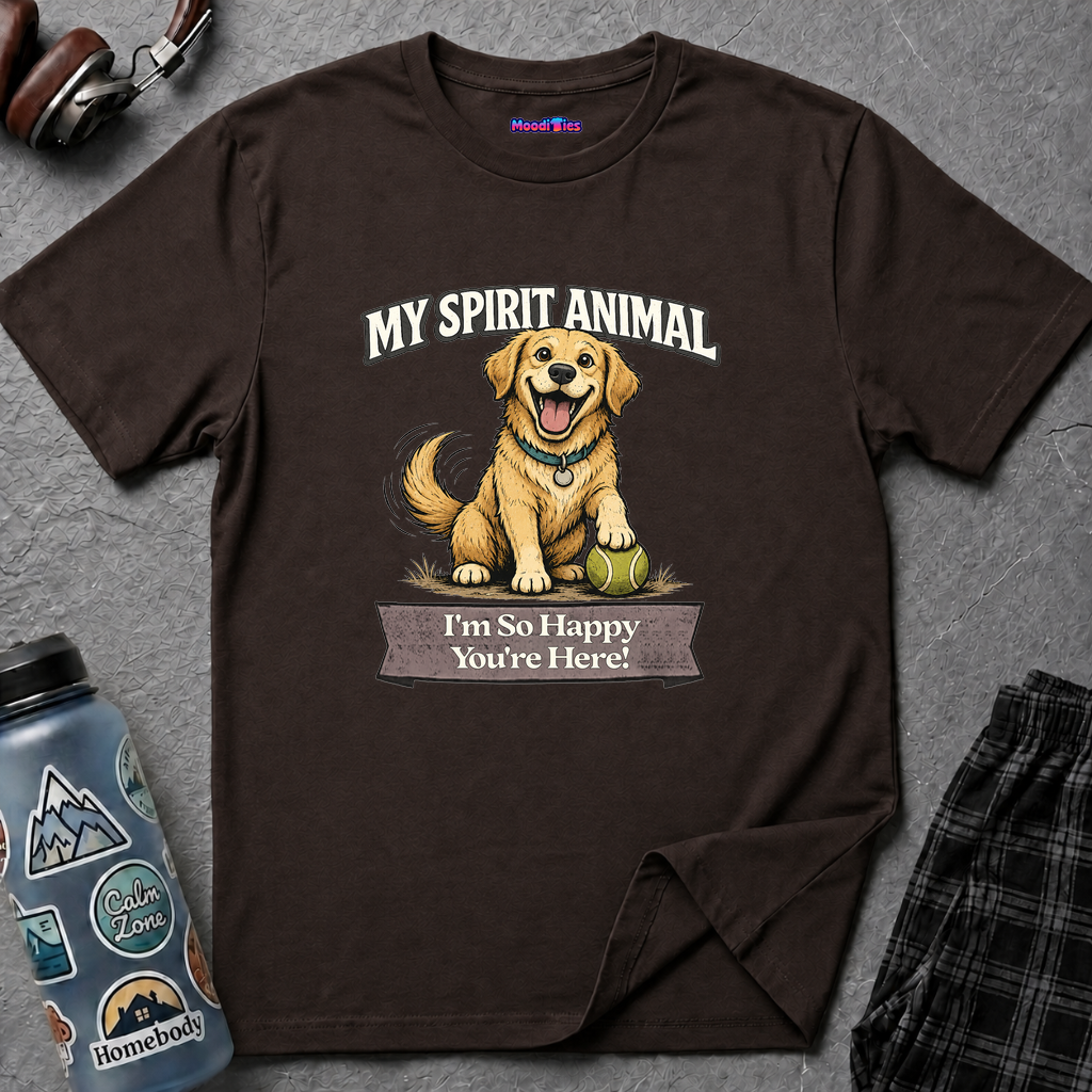 "My Spirit Animal: Dog (I'm So Happy You're Here)" T-Shirt