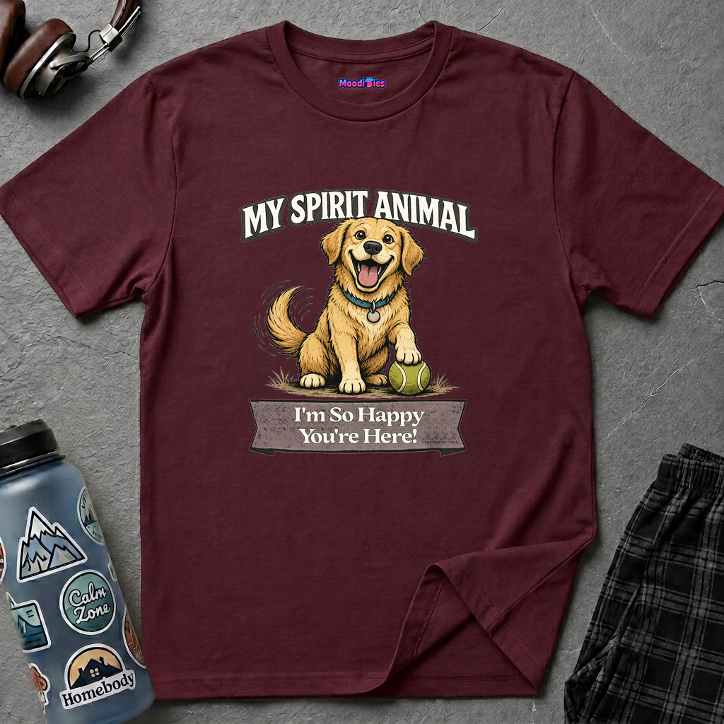 "My Spirit Animal: Dog (I'm So Happy You're Here)" T-Shirt