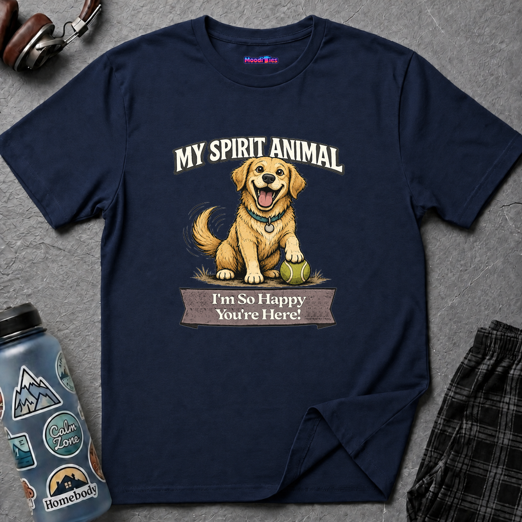 "My Spirit Animal: Dog (I'm So Happy You're Here)" T-Shirt