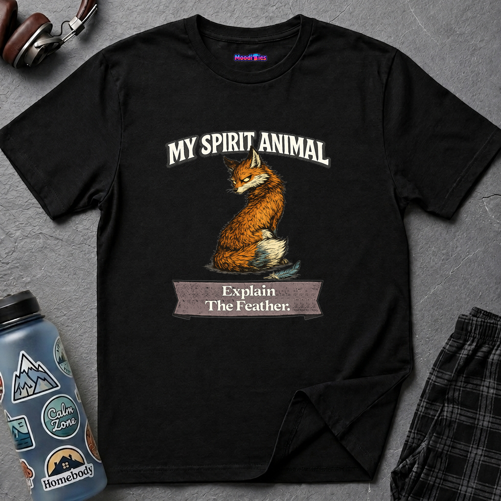 "My Spirit Animal: Fox (Explain The Feather)" T-Shirt
