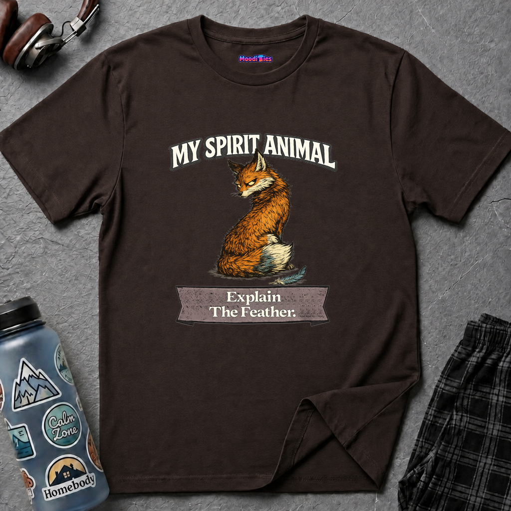 "My Spirit Animal: Fox (Explain The Feather)" T-Shirt