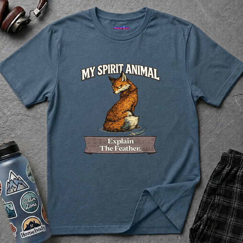 "My Spirit Animal: Fox (Explain The Feather)" T-Shirt