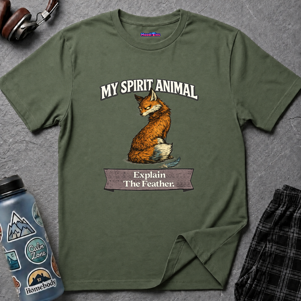 "My Spirit Animal: Fox (Explain The Feather)" T-Shirt