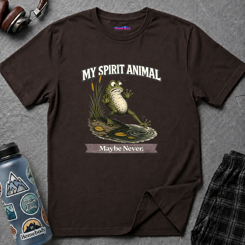 "My Spirit Animal: Frog (Maybe Never)" T-Shirt