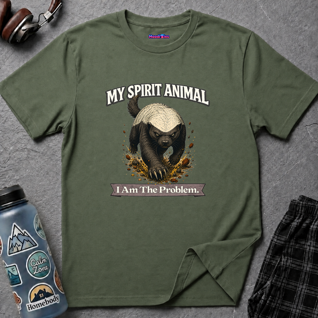 "My Spirit Animal: Honey Badger (I Am The Problem)" T-Shirt
