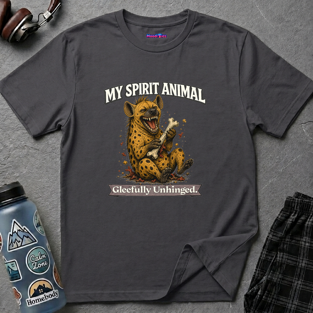 "My Spirit Animal: Hyena (Gleefully Unhinged)" T-Shirt