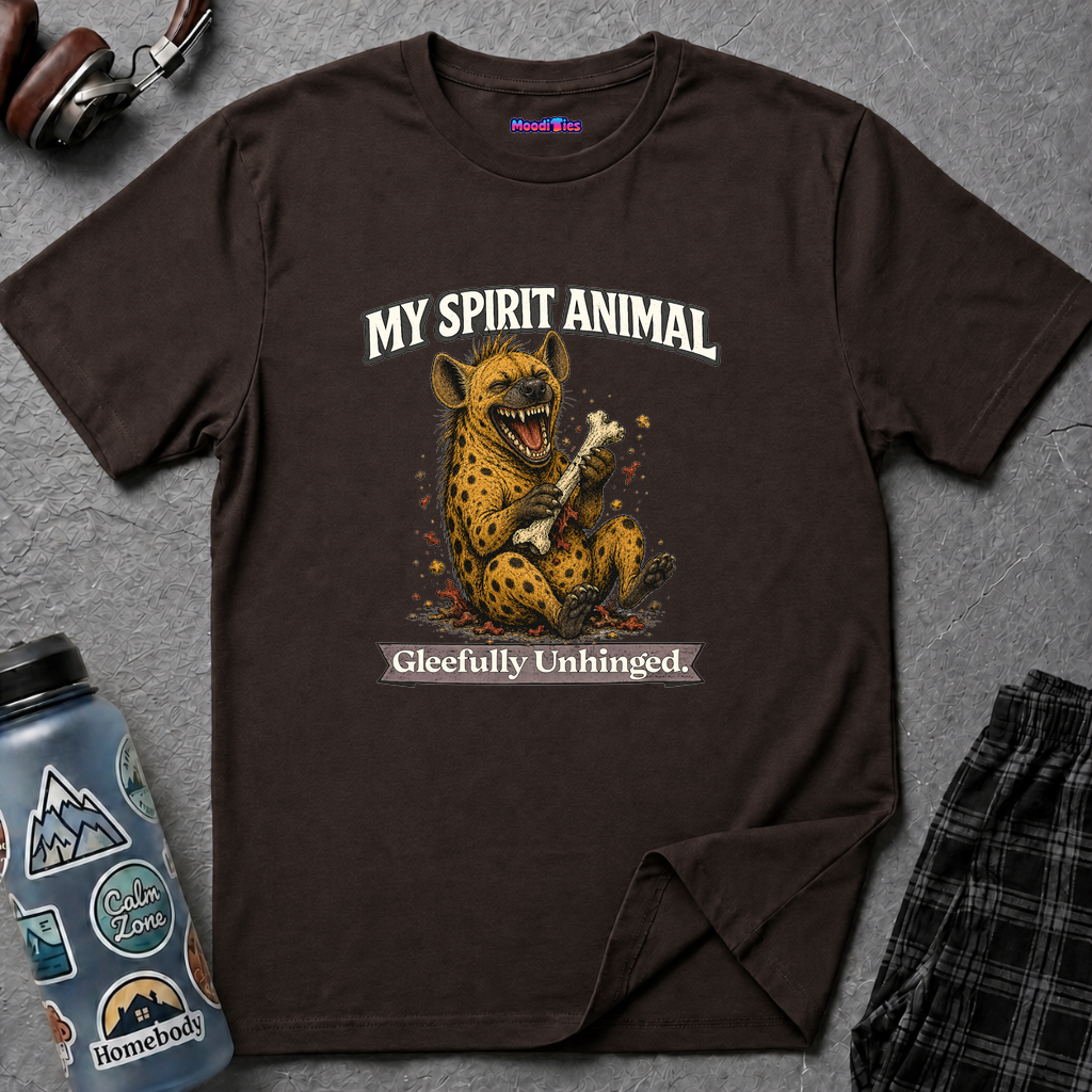 "My Spirit Animal: Hyena (Gleefully Unhinged)" T-Shirt