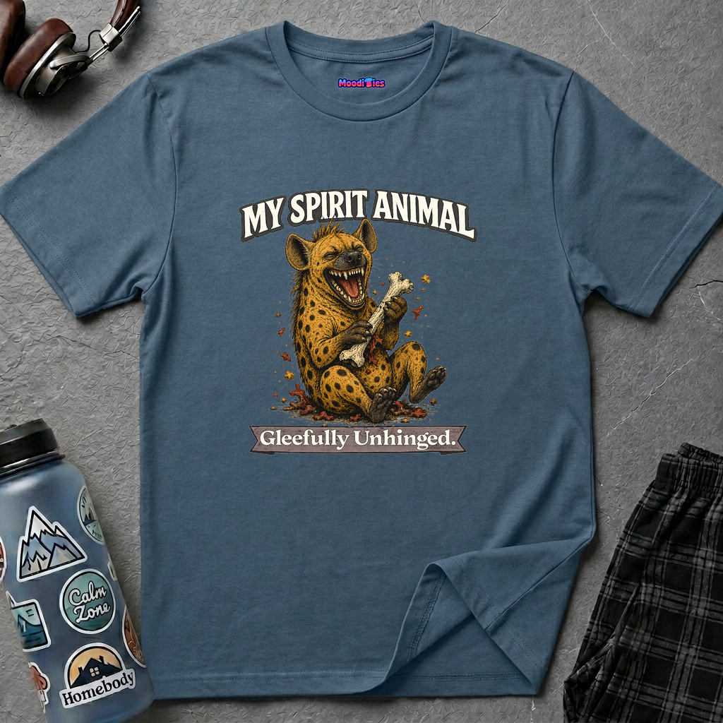 "My Spirit Animal: Hyena (Gleefully Unhinged)" T-Shirt