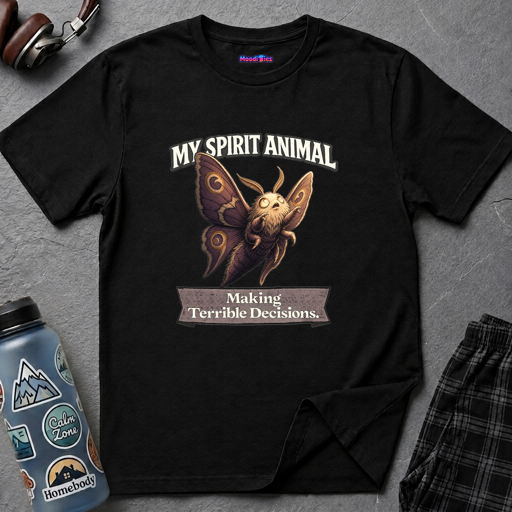 "My Spirit Animal: Moth (Making Terrible Decisions)" T-Shirt