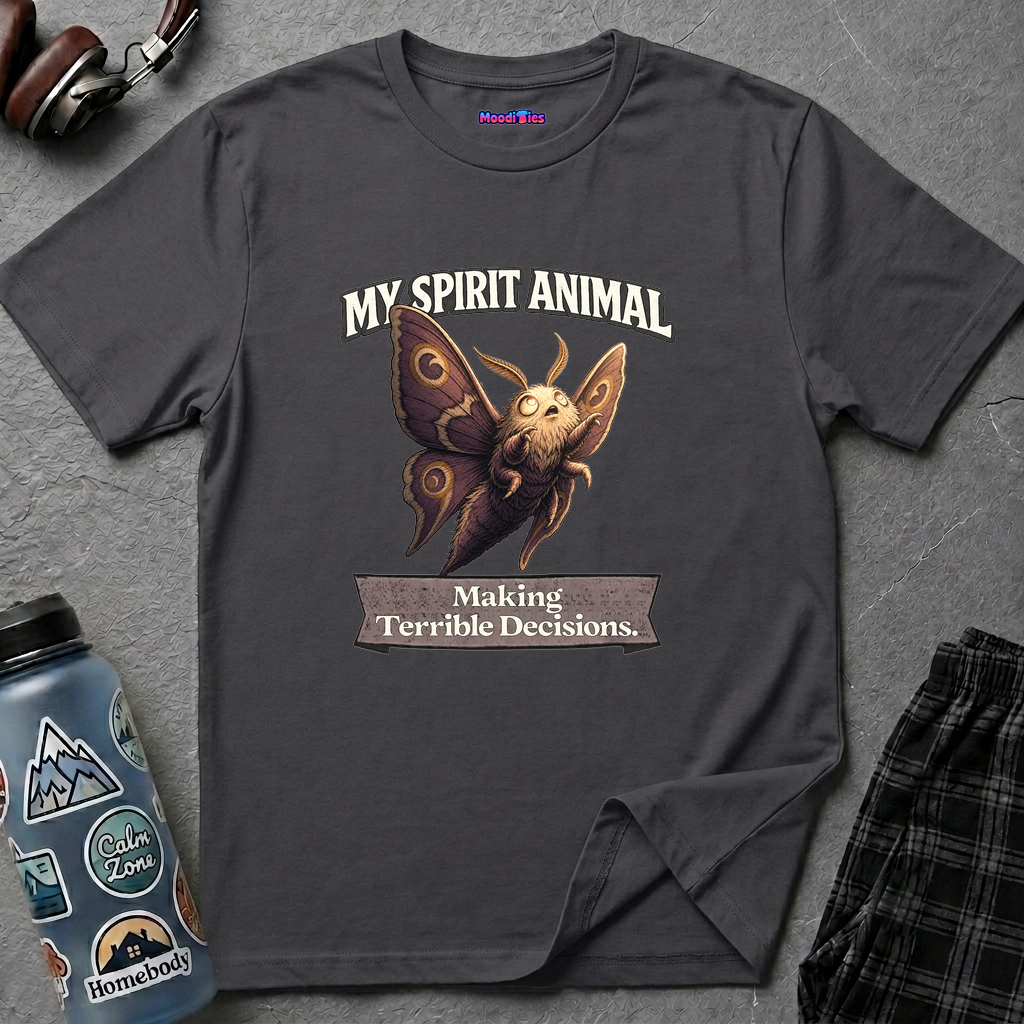 "My Spirit Animal: Moth (Making Terrible Decisions)" T-Shirt
