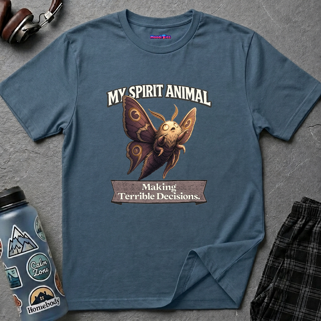 "My Spirit Animal: Moth (Making Terrible Decisions)" T-Shirt