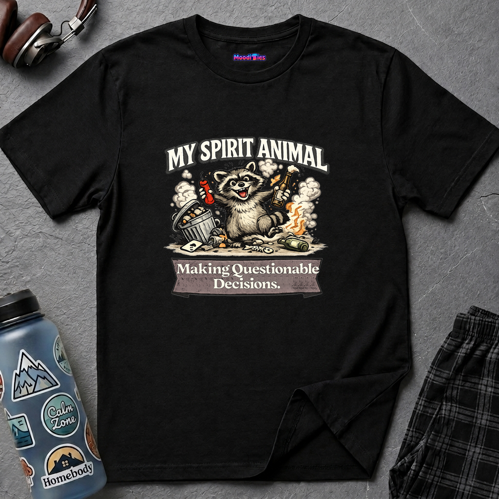 "My Spirit Animal: Raccoon (Making Questionable Decisions)" T-Shirt